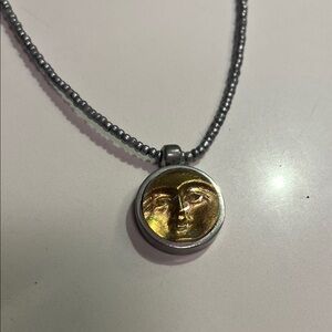 Celestial Dual-Tone Face Pendant Necklace